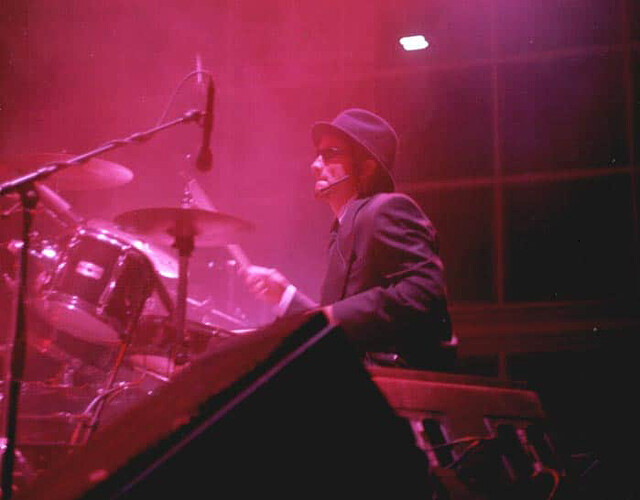 Tiago playing drums live with Hi-Jack! at Palco 6, Parque das Nações, Lisbon (1998)